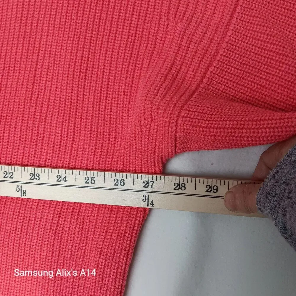 J.crew V-neck Cotton-cashmere Cardigan Sweater AX752‎  Color Coral Size XLarge
